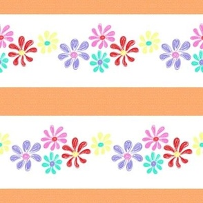 Chalking Flowers border horizontal - size S