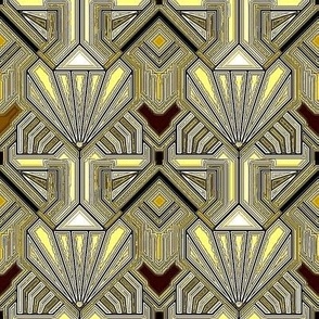 KALEIDOSCOPE en jaune, ocre, or et marron