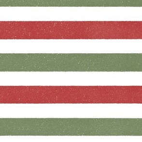Bright red and olive green Christmas textured stripes L scale