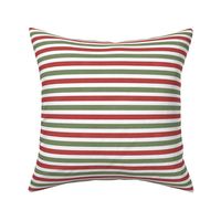 Bright red and olive green Christmas textured stripes M scale