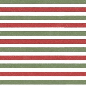 Bright red and olive green Christmas textured stripes M scale