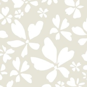 (XL) minimalistic blossom silhouette on tofu beige background Extra Large scale