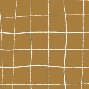 Large Caramel Brown Grid