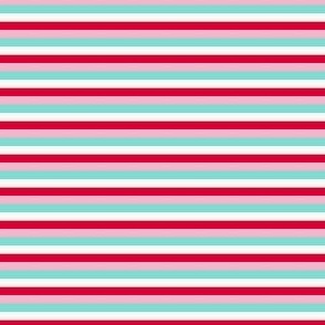Vintage Mini Stripe for Girls in  Pink, Red and Aqua, 15