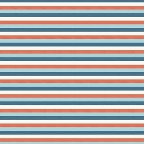 Nautical Stripes in Teal and Coral,  Mini 15
