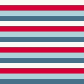 Nautical Red and Blue Stripes, 50