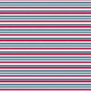 Red , White and Blue Vintage Stripes, Mini,  10