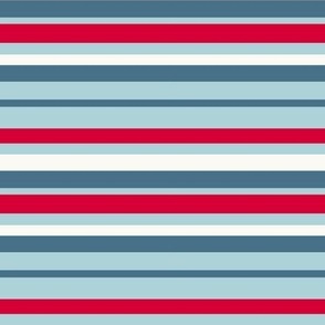 Red , White and Blue Vintage Stripes, Varying 35