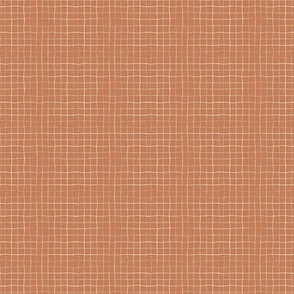 Ditsy Terracotta Pink Grid