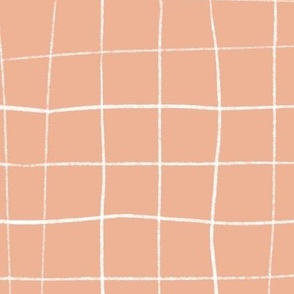 Large Salmon Pink Grid