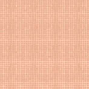 Ditsy Salmon Pink Grid