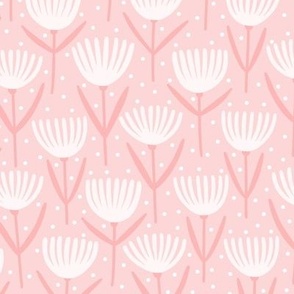 M Daisy-Like Flower Light Pink 0044 C Cozy Children Wallpaper Flower Flowers Daisy Leaves Adorned with White Dots  Lightpink pink-pink