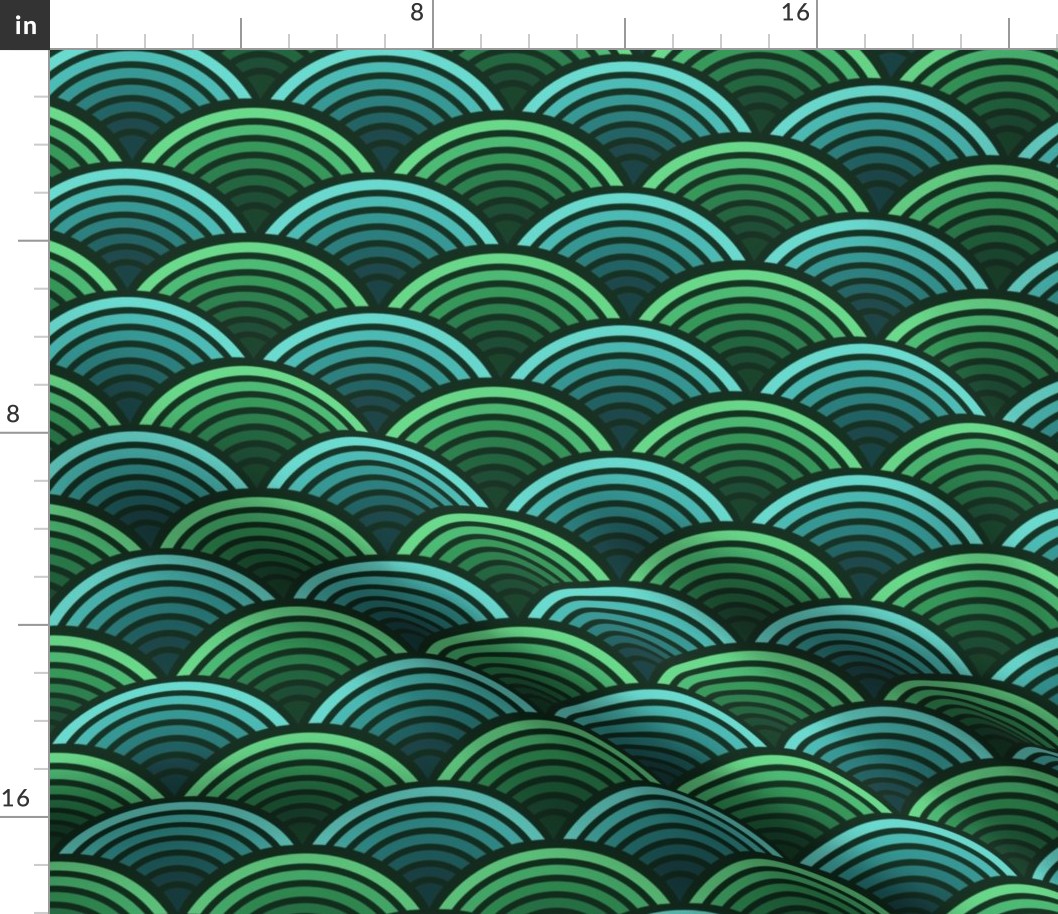 M Rainbow  geometric modern emerald green  0010 H  aesthetic  plaid fabric wallpaper harmony ombre green teal  two-tone cold green warm greens