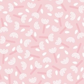  Sweet Little Flowers // normal scale 0031 H // Children's Fabric Bold Aesthetic Modern Pattern cute buds white rose pink lightpink light-pink pinkpink pink-pink 