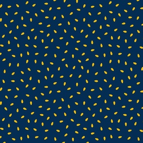 Sweet Little leaves // normal scale 0032 A 2 // Children's Fabric Bold Aesthetic Modern Pattern cute leaf navy yellow