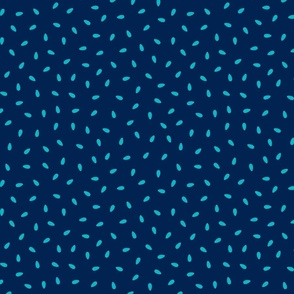 Sweet Little leaves // normal scale 0032 C // Children's Fabric Bold Aesthetic Modern Pattern cute leaf   navy   blue skyblue neon 