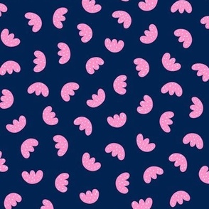 Sweet Little Buds // normal scale 0033 C // Children's Fabric Bold Aesthetic Modern Pattern cute flowers pink rose white navy