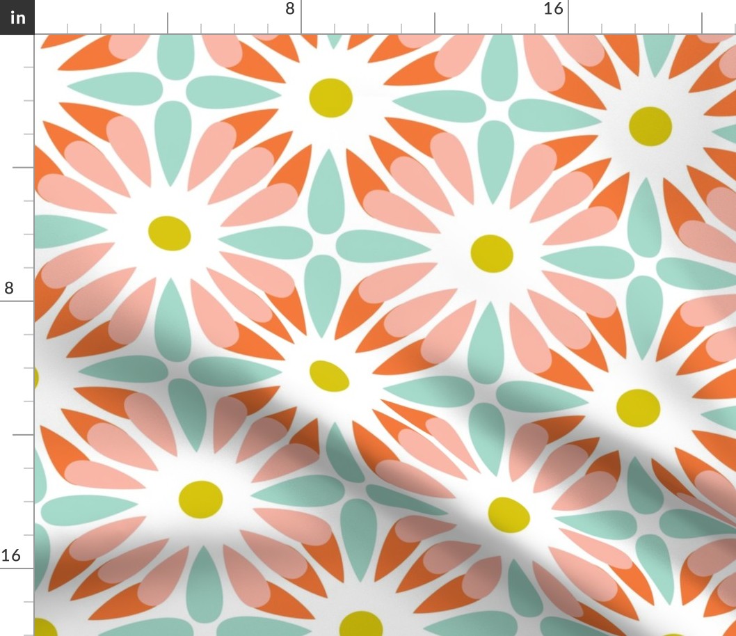 Crazy Daisy - Retro Floral Geometric Large