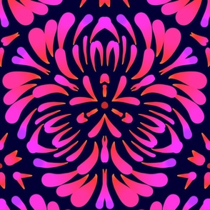 opulent pink flowers vivid bold geometrical - large