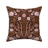 Enchanted Damask Garden - Warm Brown