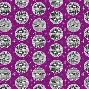 Disco Ball in Magenta and Gray
