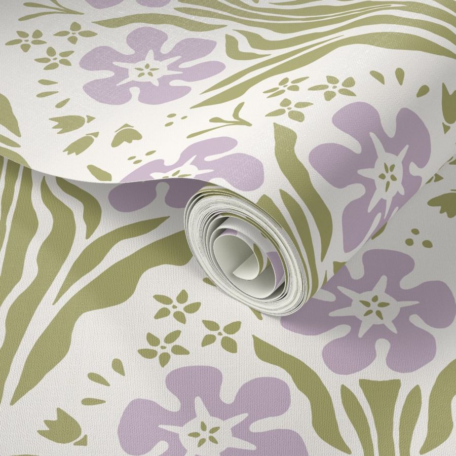 Celeste purple block print floral