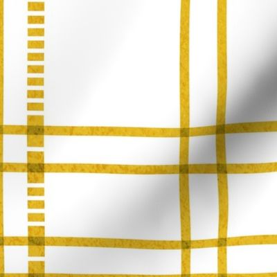 Normal scale // Modern check coordinate // white background sun yellow criss-crossed vertical and horizontal stripes