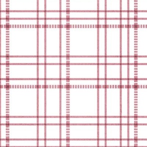 Small scale // Modern check coordinate // white background carissma blush pink criss-crossed vertical and horizontal stripes barbiecore barbiemania