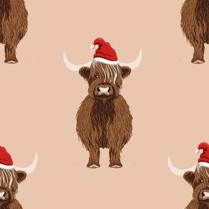 Christmas highland cow normal scale