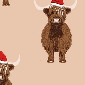 Christmas highland cow wallpaper scale