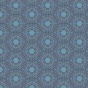 block printed hexagons