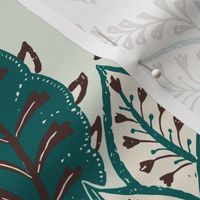 (L) Block print Indian floral chintz in east fork pottery colours