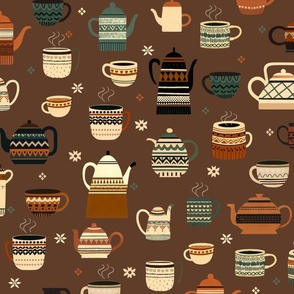Cozy Autumn - Tea and teapots chocolate L
