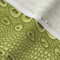 Crocodile Textured Leather- Key Lime Olive- Animal Print- Small Scale