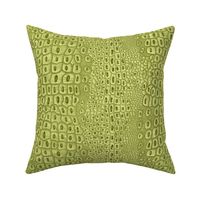 Crocodile Textured Leather- Key Lime Olive- Animal Print- Small Scale