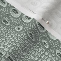 Crocodile Textured Leather- Ash Gray- Animal Print- Small Scale