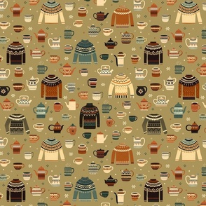 Cozy Autumn - Tea and sweaters sage M