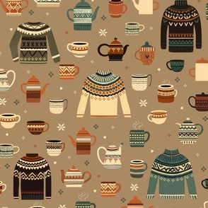 Cozy Autumn - Tea and sweaters terra L