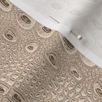 Crocodile Textured Leather- Cream Almond- Warm Neutrals- Animal Print- Small Scale