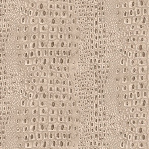 Crocodile Textured Leather- Cream Almond- Warm Neutrals- Animal Print- Small Scale