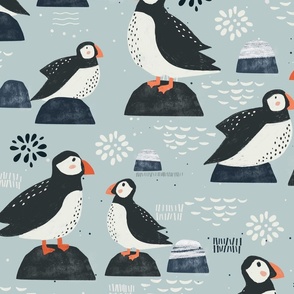 Whimsical Winter - Iceland Puffins L