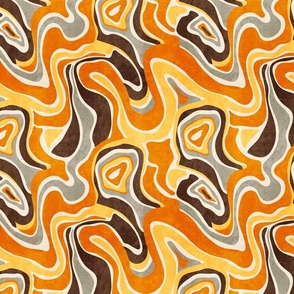 Dancing Colors- Warm Orange- Party Time- Rainbow Groovy Abstract- Bold Bright Retro- Regular Scale