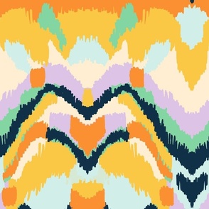 Ikat Shapes Colorful Fun Pastel Tones pattern