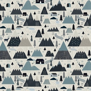 Whimsical Winter - Mountain range in winter M