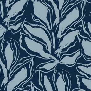 Indigo leaf silhouettes Scandi leaf