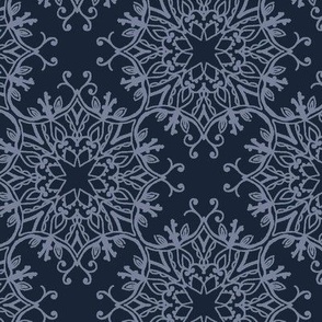 Western gothic Gothic style blue reflective silhouette dark blue ornamental