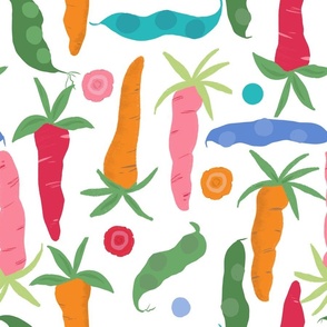 Peas and  Carrots Vegetable Pattern 