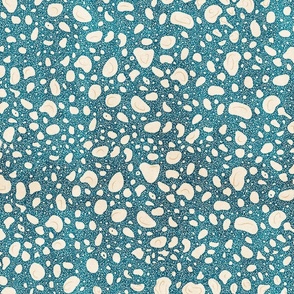 Just Beachy Sea Foam Texture- Deep Sea Blue Sand White