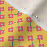 Wallflowers // small print // Pinkalicious Blossoms on Sweet Lemon