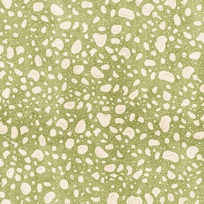 Just Beachy Sea Foam Texture- Olive Green Sand White